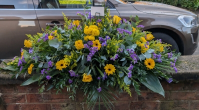 Purple and yellow top spray