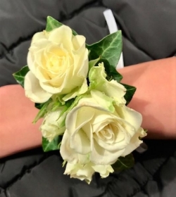 White rose wrist Corsage