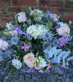 Luxury pink white and purple hand tied bouquet