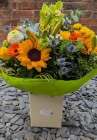 Sunflower and Orchid Aqua Box